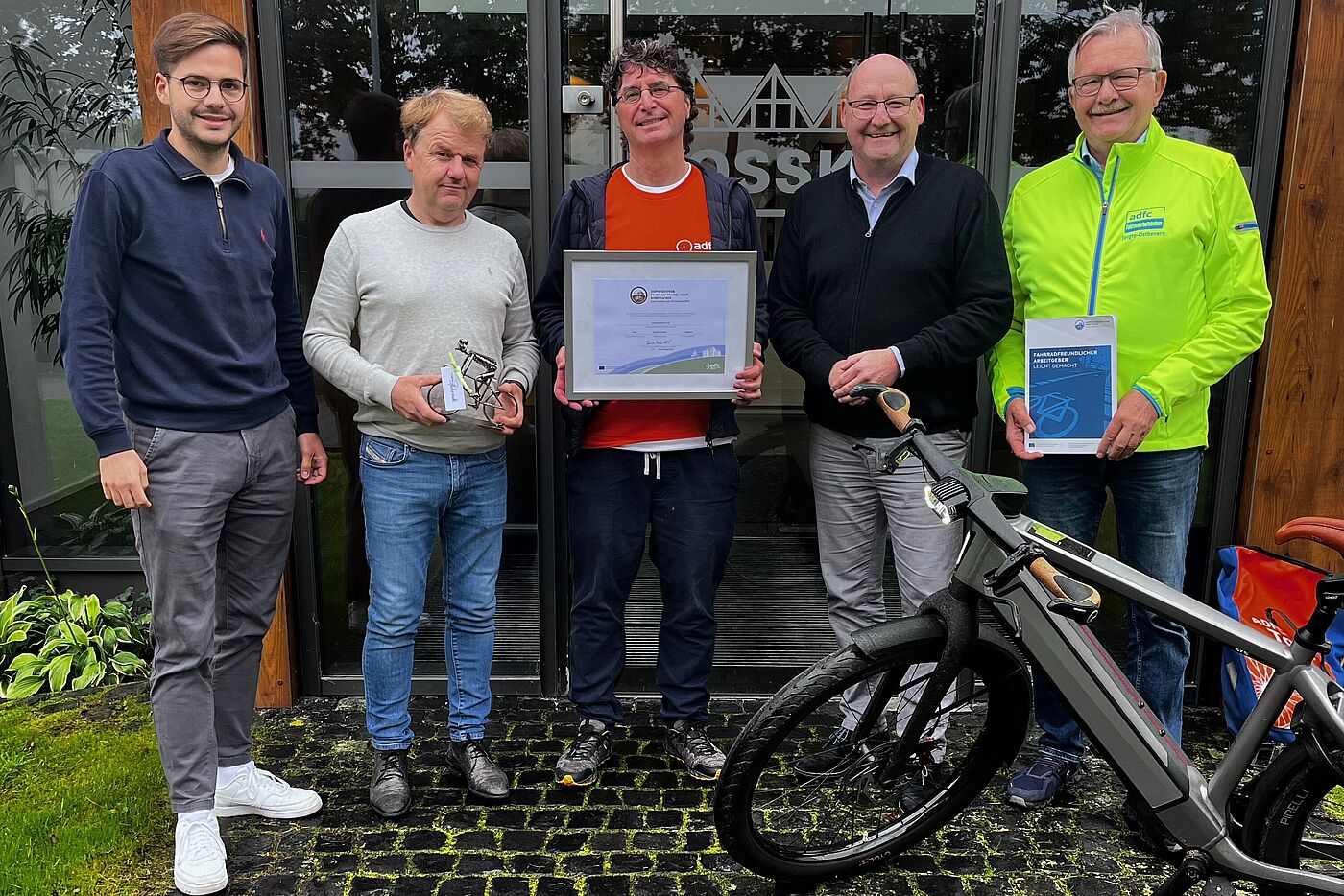 "Fahrradfreundlicher Arbeitgeber" Zertifikatsübergabe (Gold) Vossko GmbH & Co. KG, Ostbevern, Münsterland "Fahrradfreundlicher Arbeitgeber" Zertifikatsübergabe (Gold) Vossko GmbH & Co. KG, Ostbevern, Münsterland
